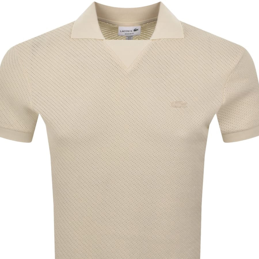 Image number 2 for Lacoste Knit Polo Shirt Cream