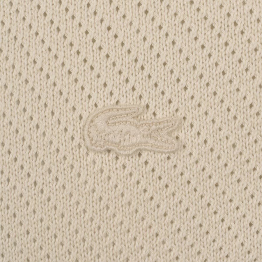 Image number 3 for Lacoste Knit Polo Shirt Cream