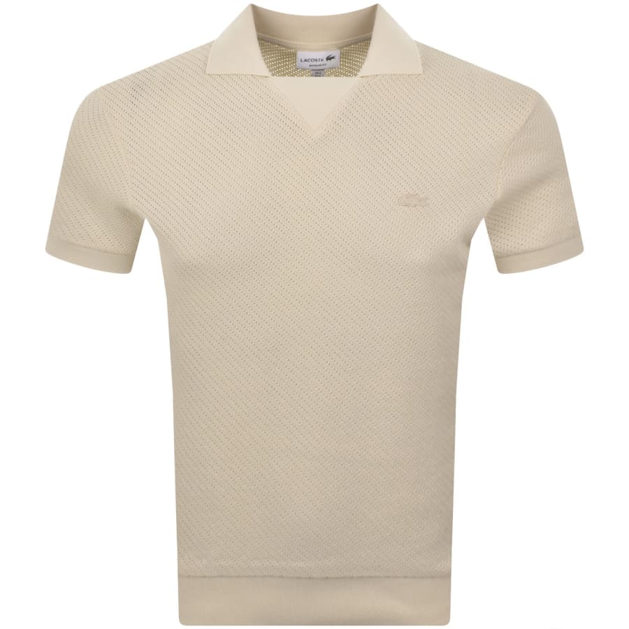Image number 1 for Lacoste Knit Polo Shirt Cream