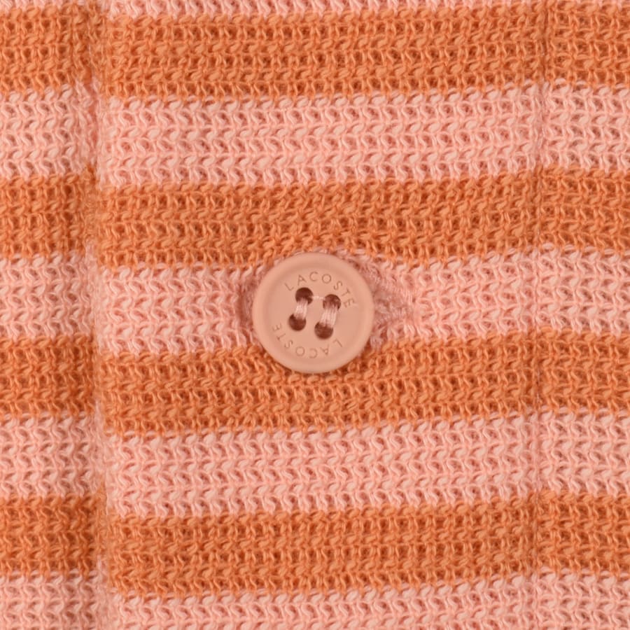 Image number 4 for Lacoste Stripe Polo T Shirt Coral Pink