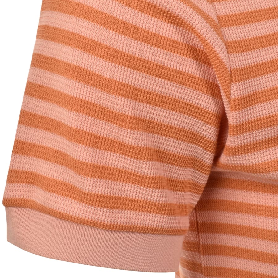 Image number 5 for Lacoste Stripe Polo T Shirt Coral Pink