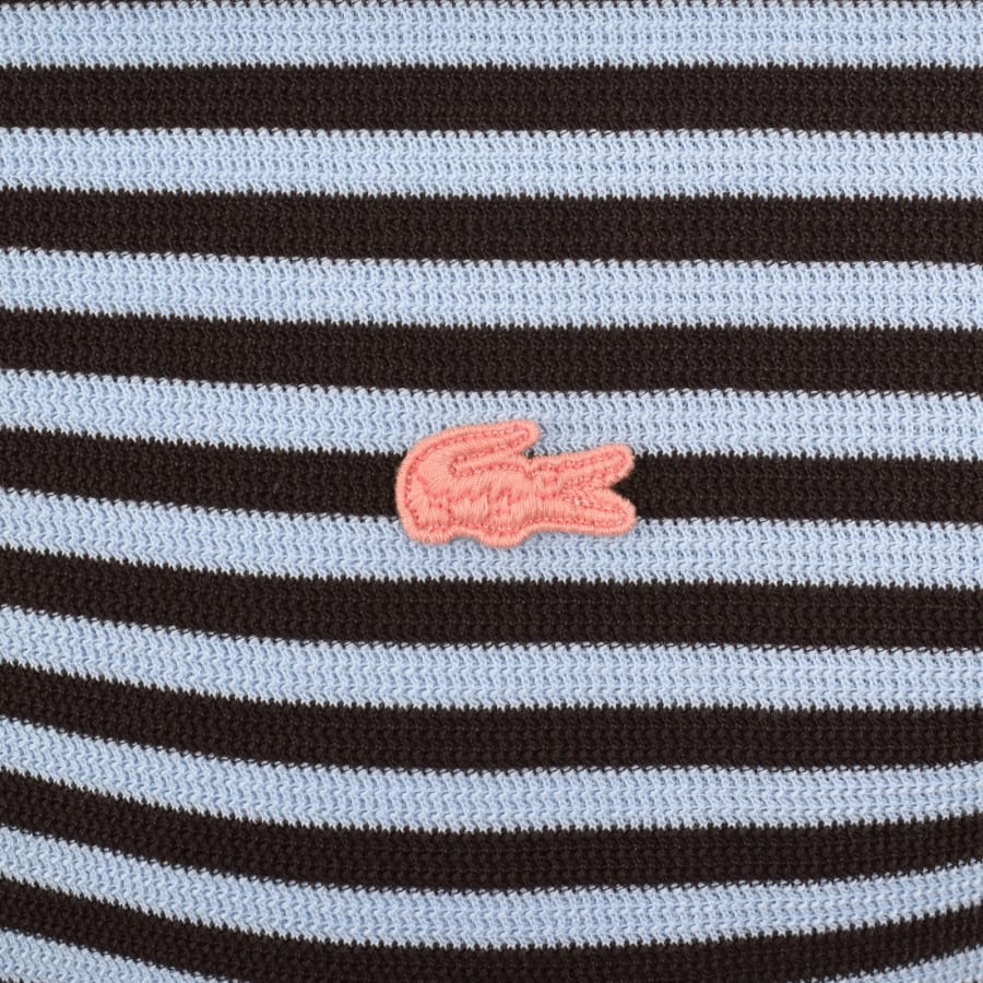 Image number 3 for Lacoste Stripe Polo T Shirt Blue