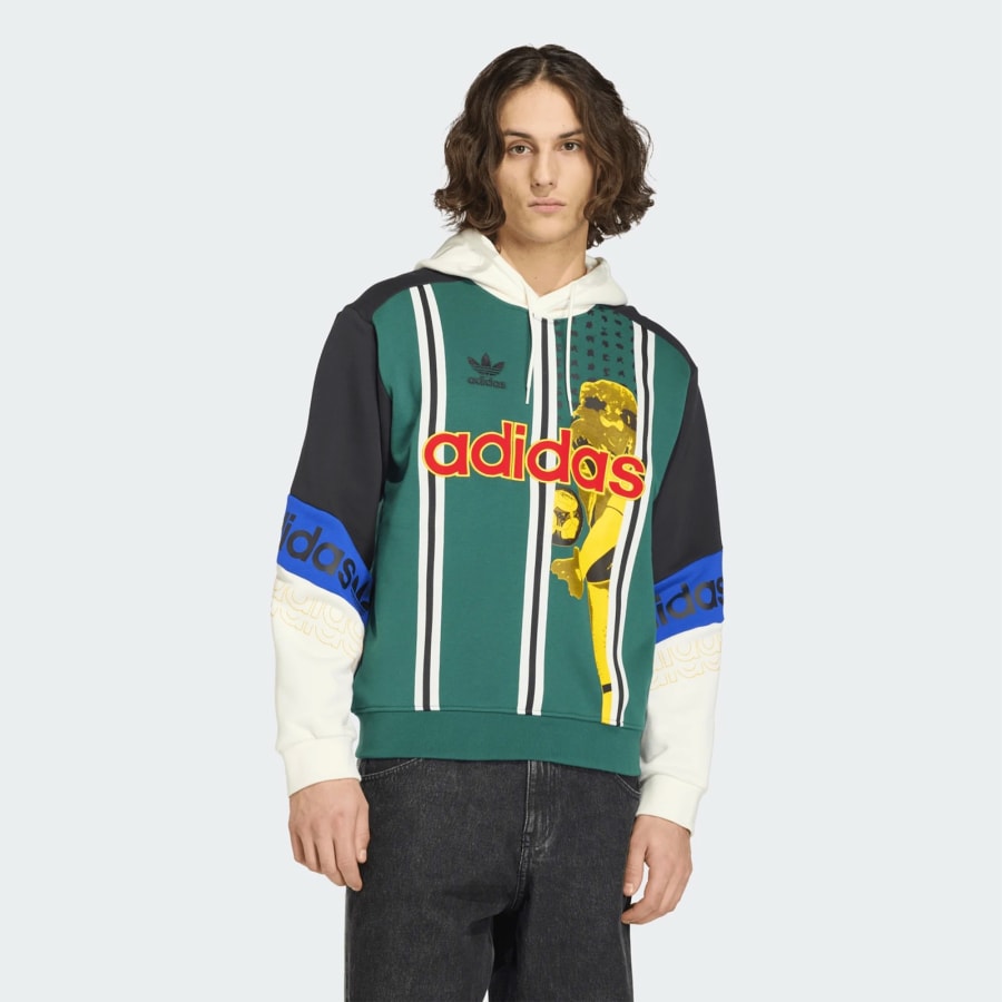 Image number 5 for adidas Originals Football Graphic Hoodie Green