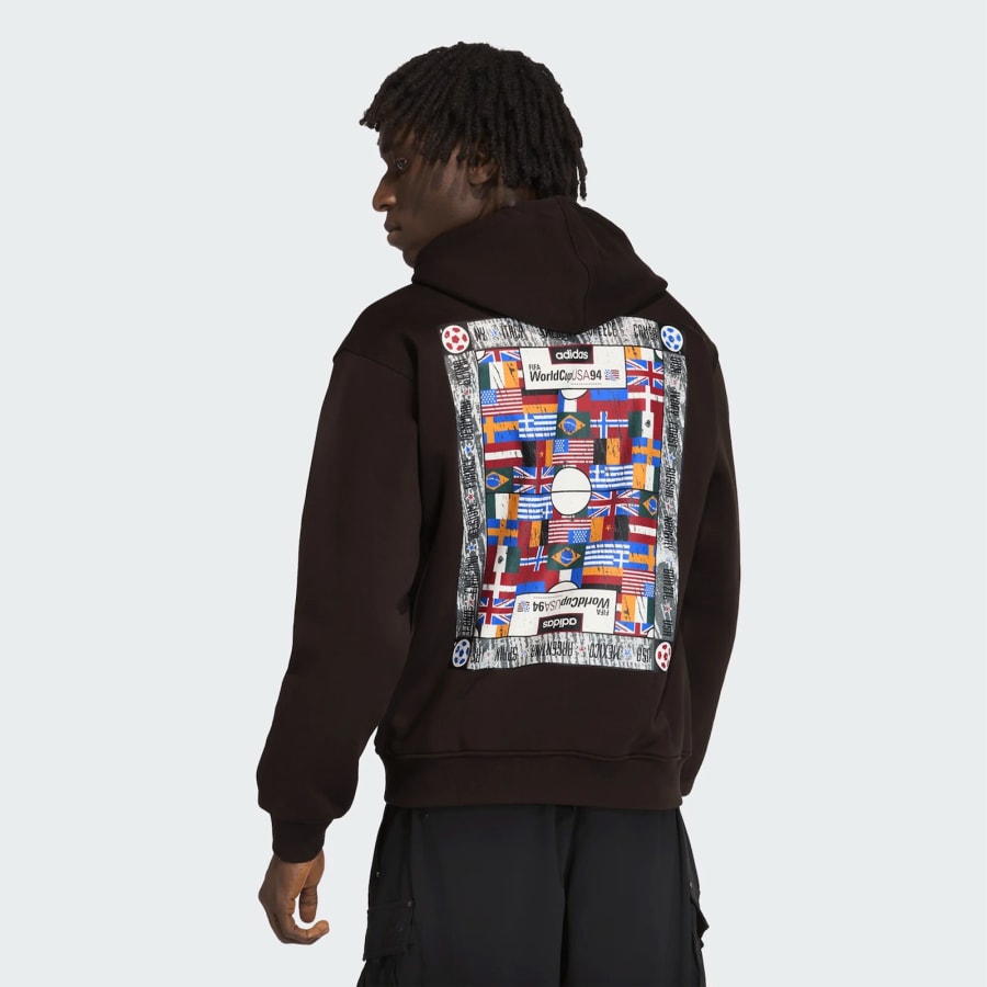 Image number 5 for adidas Originals FIFA Flag Graphic Hoodie Brown