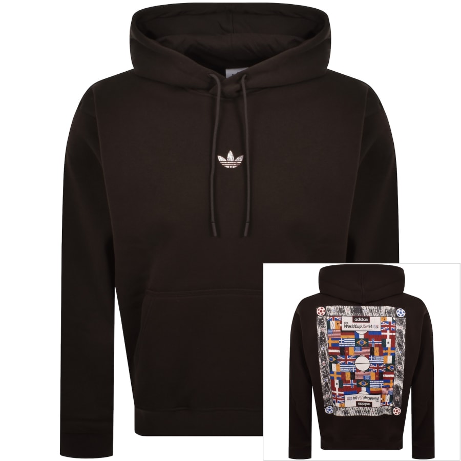 Image number 1 for adidas Originals Fifa Flag Graphic Hoodie Brown