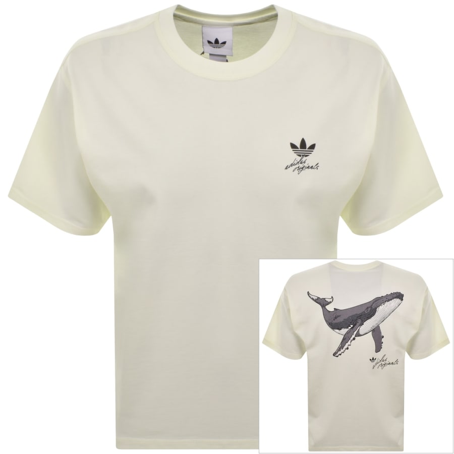 Image number 1 for adidas Originals Whale Graphic T Shirt Off White