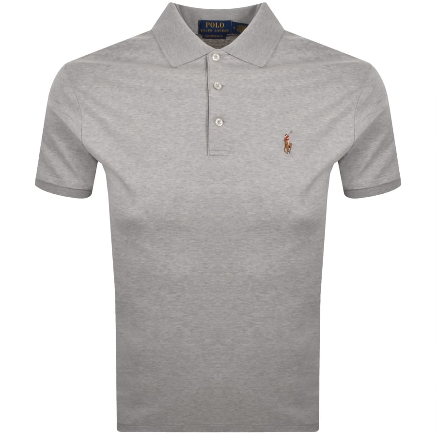 Image number 1 for Ralph Lauren Custom Slim Fit Polo T Shirt Grey