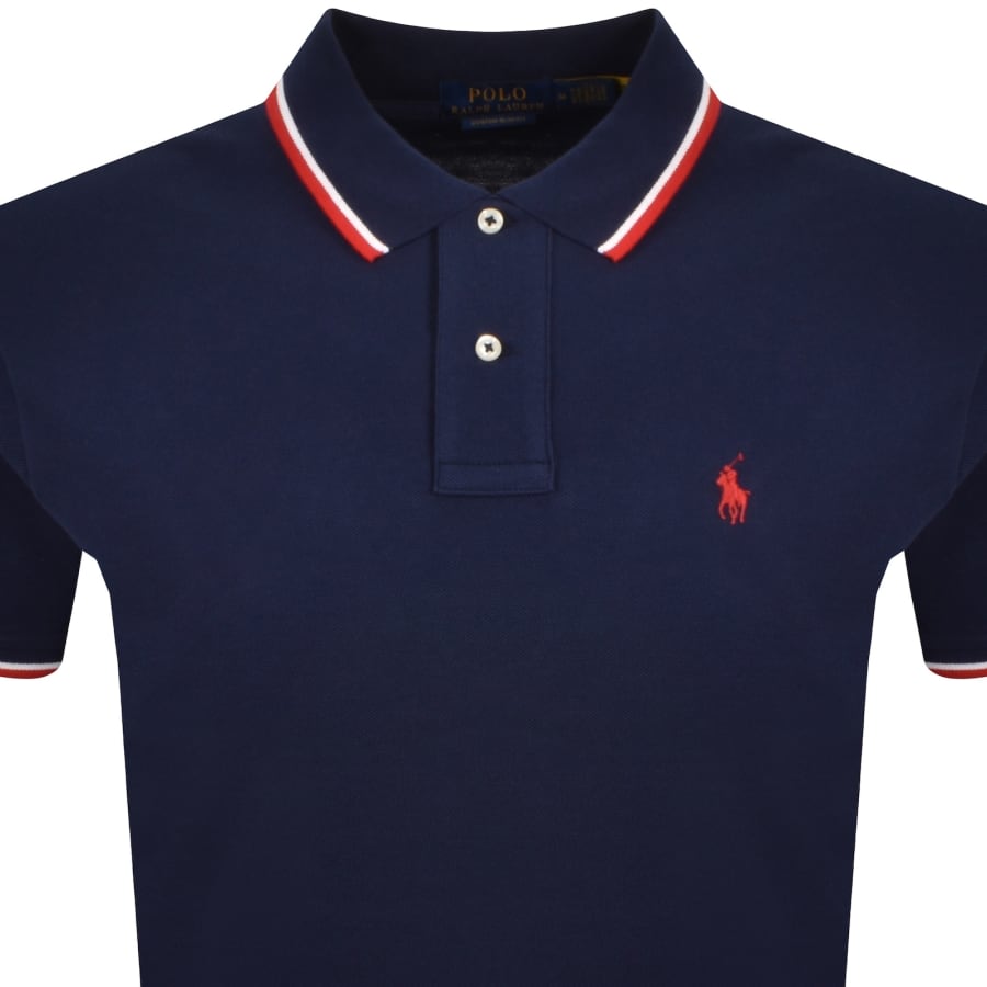 Image number 2 for Ralph Lauren Twin Tipped Polo T Shirt Navy