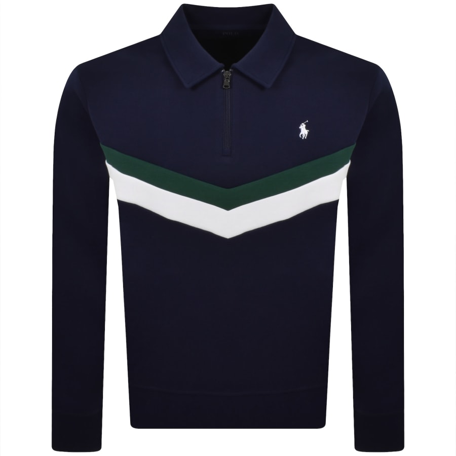 Image number 1 for Ralph Lauren Quarter Zip Sweatshirt Navy