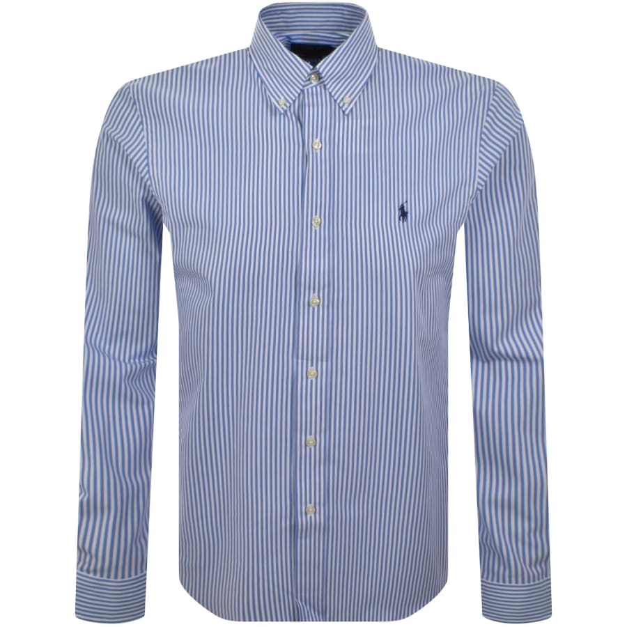 Image number 1 for Ralph Lauren Long Sleeve Check Shirt Blue
