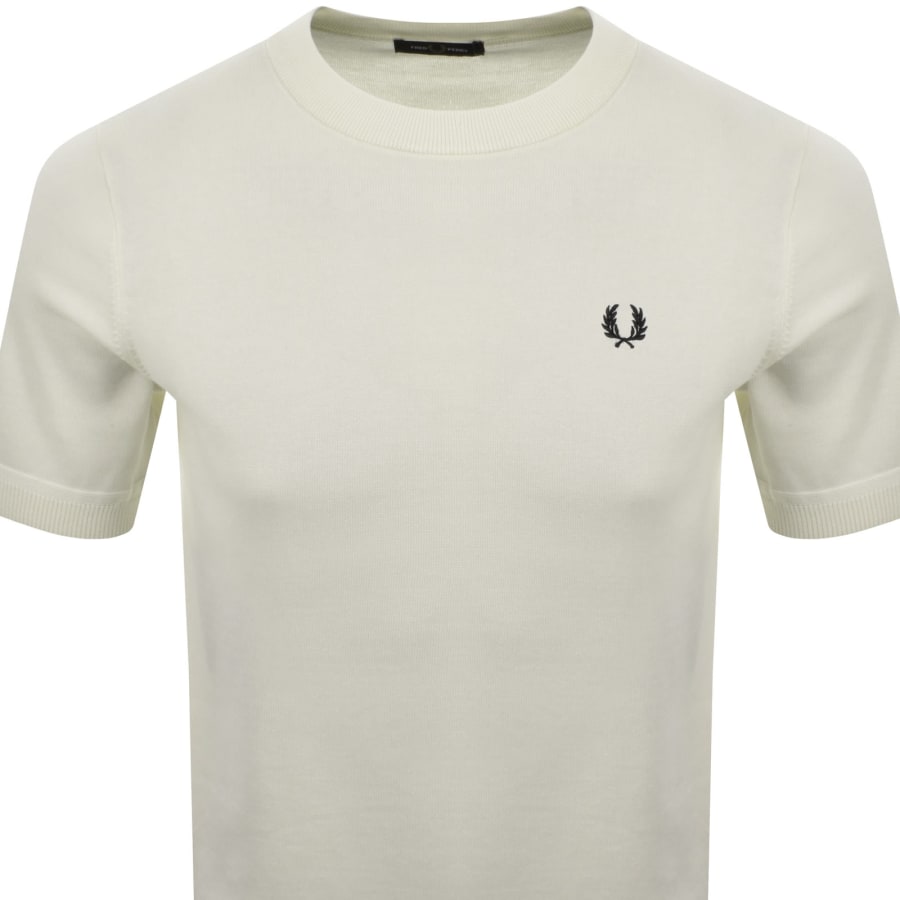 Image number 2 for Fred Perry Knit T Shirt Cream