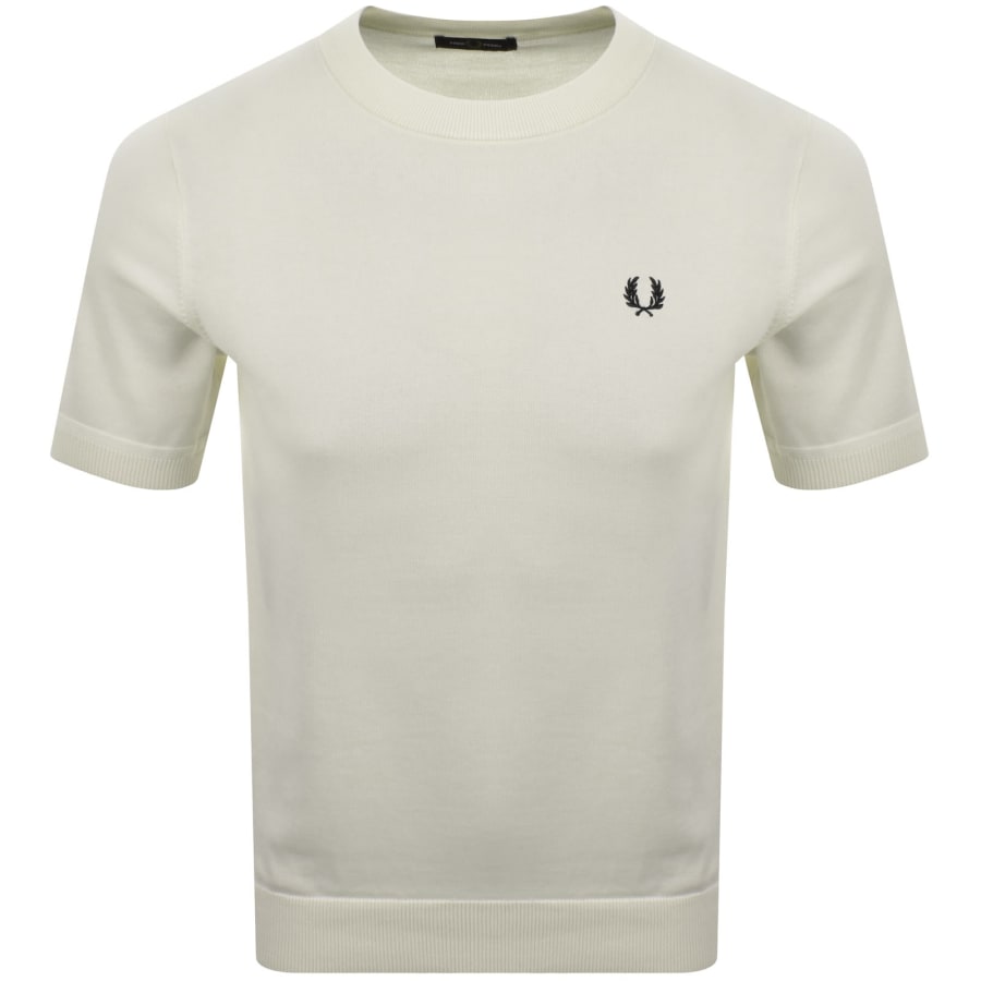 Image number 1 for Fred Perry Knit T Shirt Cream