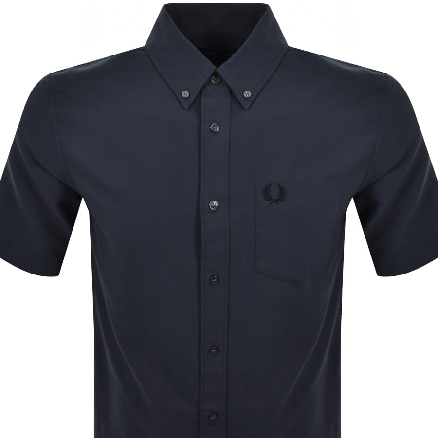 Image number 2 for Fred Perry Oxford Short Sleeve Shirt Navy