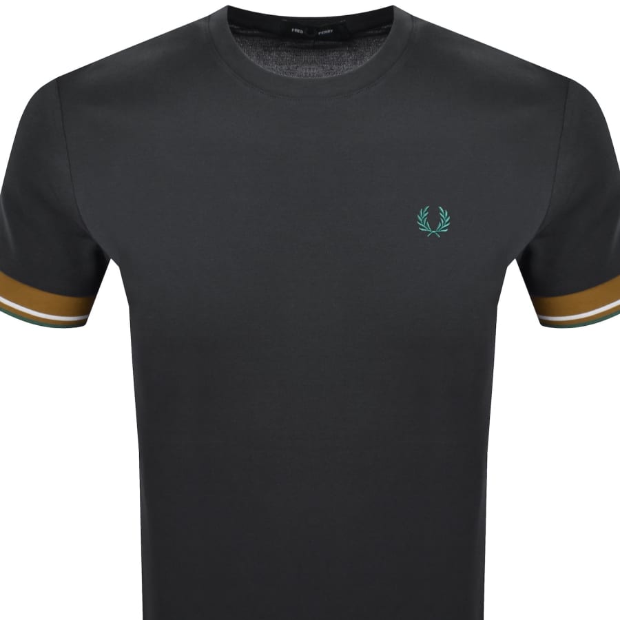 Image number 2 for Fred Perry Twin Tipped Cuff T Shirt Grey