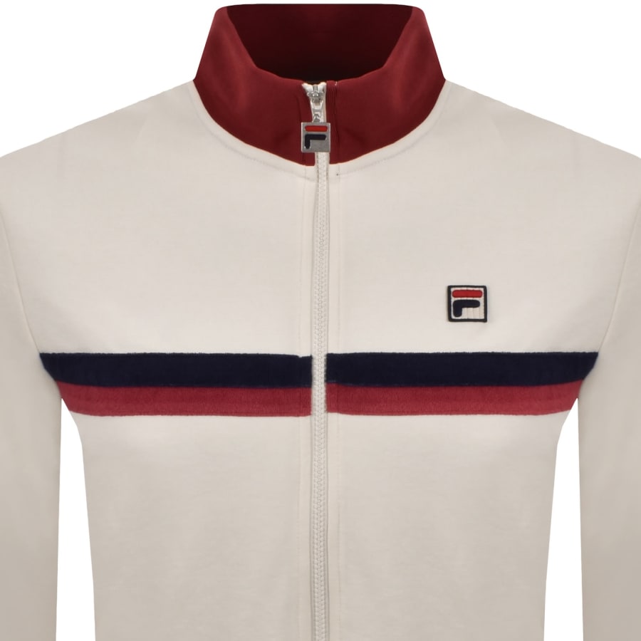 Image number 2 for Fila Enrico Terry Stripe Track Top Cream