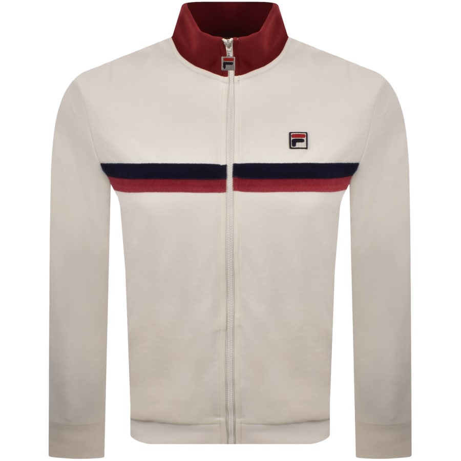 Image number 1 for Fila Enrico Terry Stripe Track Top Cream