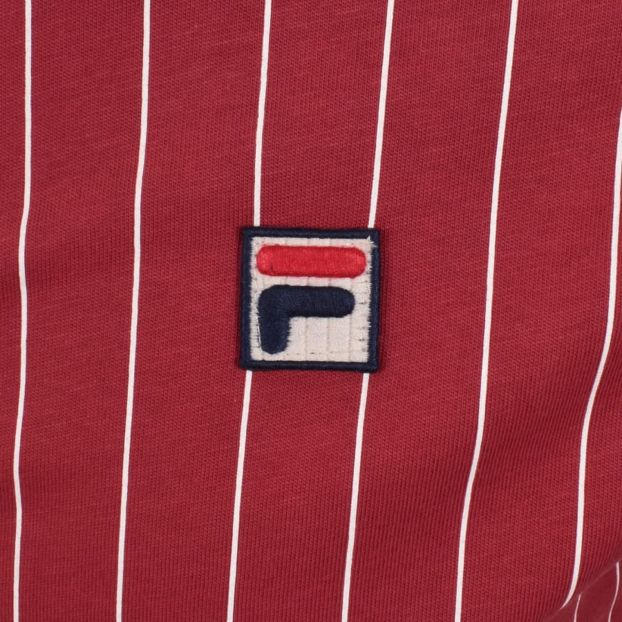 Image number 3 for Fila BB1 Pinstripe Polo T Shirt Garnet Red
