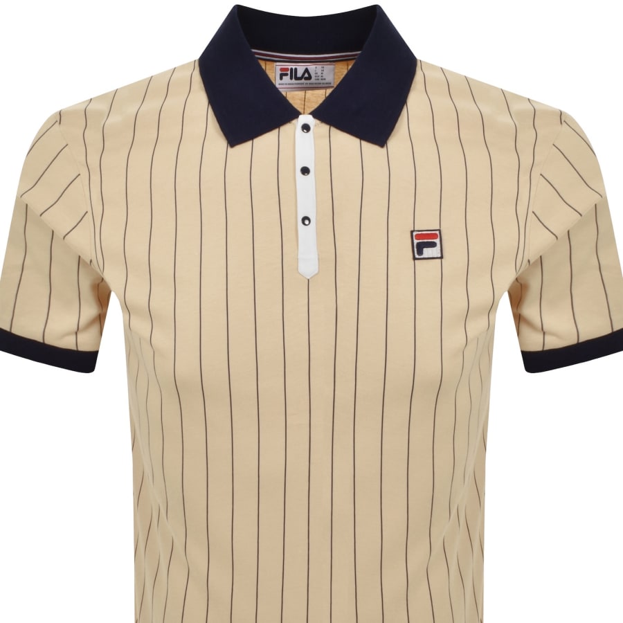 Image number 2 for Fila BB1 Pinstripe Polo T Shirt Classic Beige