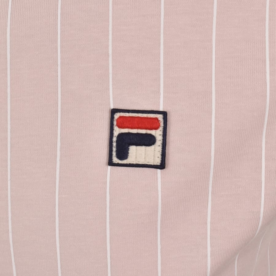 Image number 3 for Fila BB1 Pinstripe Polo T Shirt Pale Pink