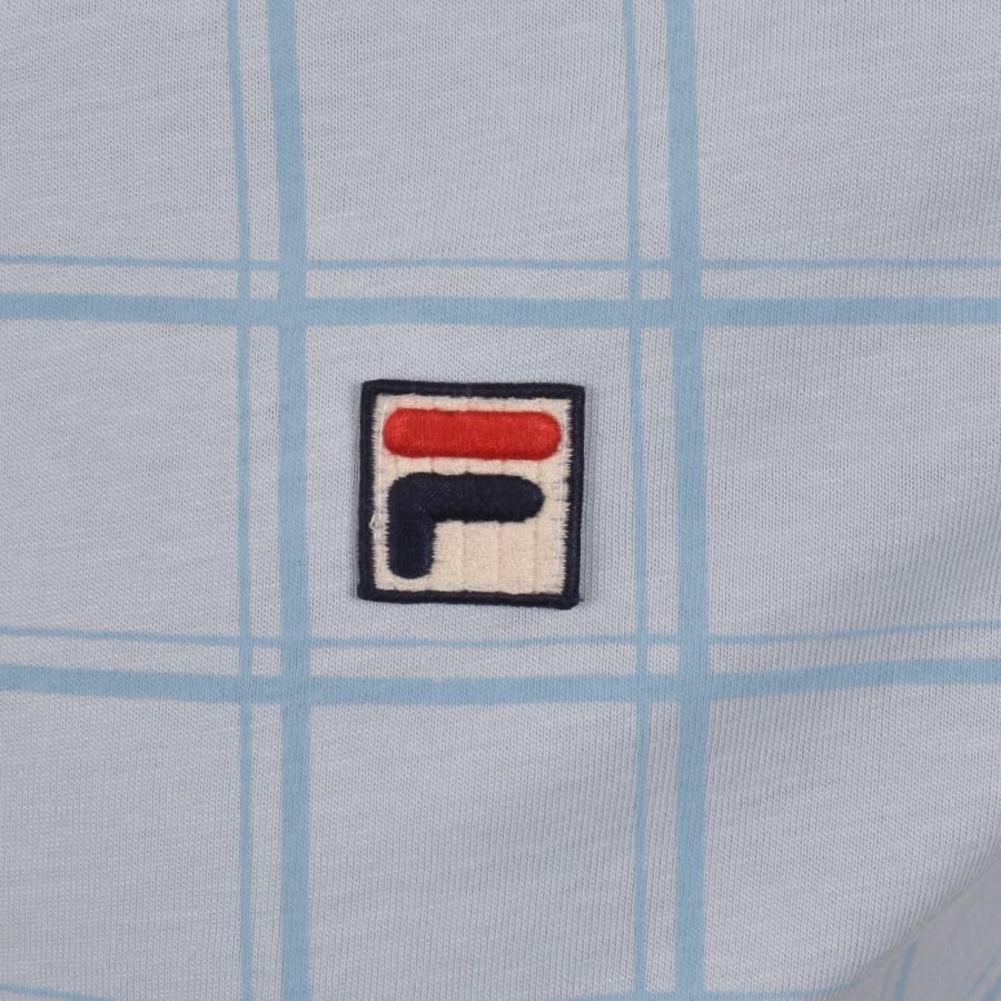 Image number 3 for Fila Ignazio Tonal Check Polo T Shirt Blue