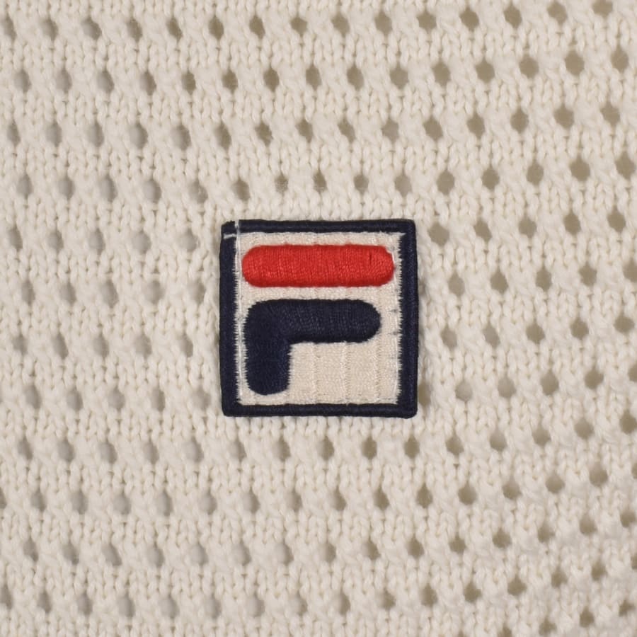 Image number 3 for Fila Domenico Crochet Polo Shirt Cream