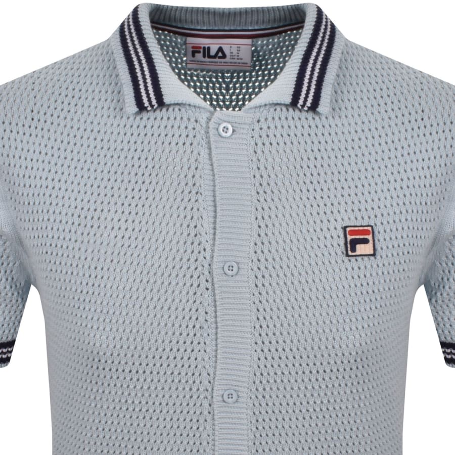 Image number 2 for Fila Domenico Crochet Polo Shirt Blue