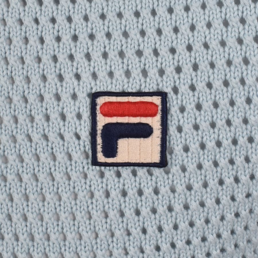 Image number 3 for Fila Domenico Crochet Polo Shirt Blue