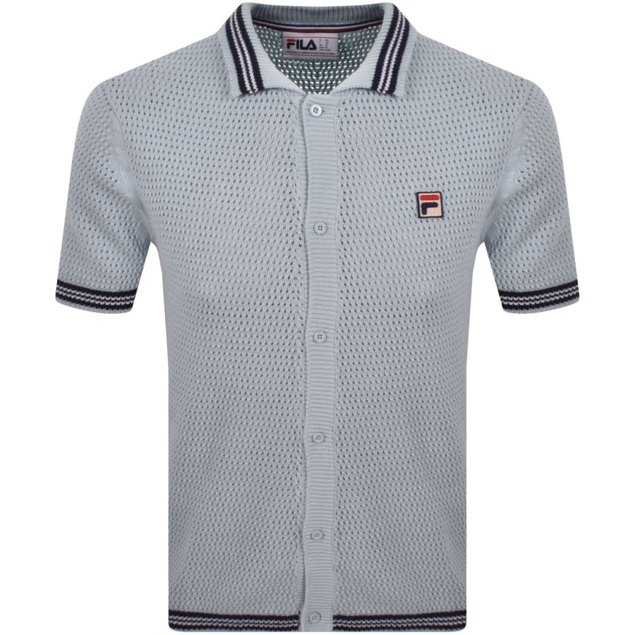Image number 1 for Fila Domenico Crochet Polo Shirt Blue