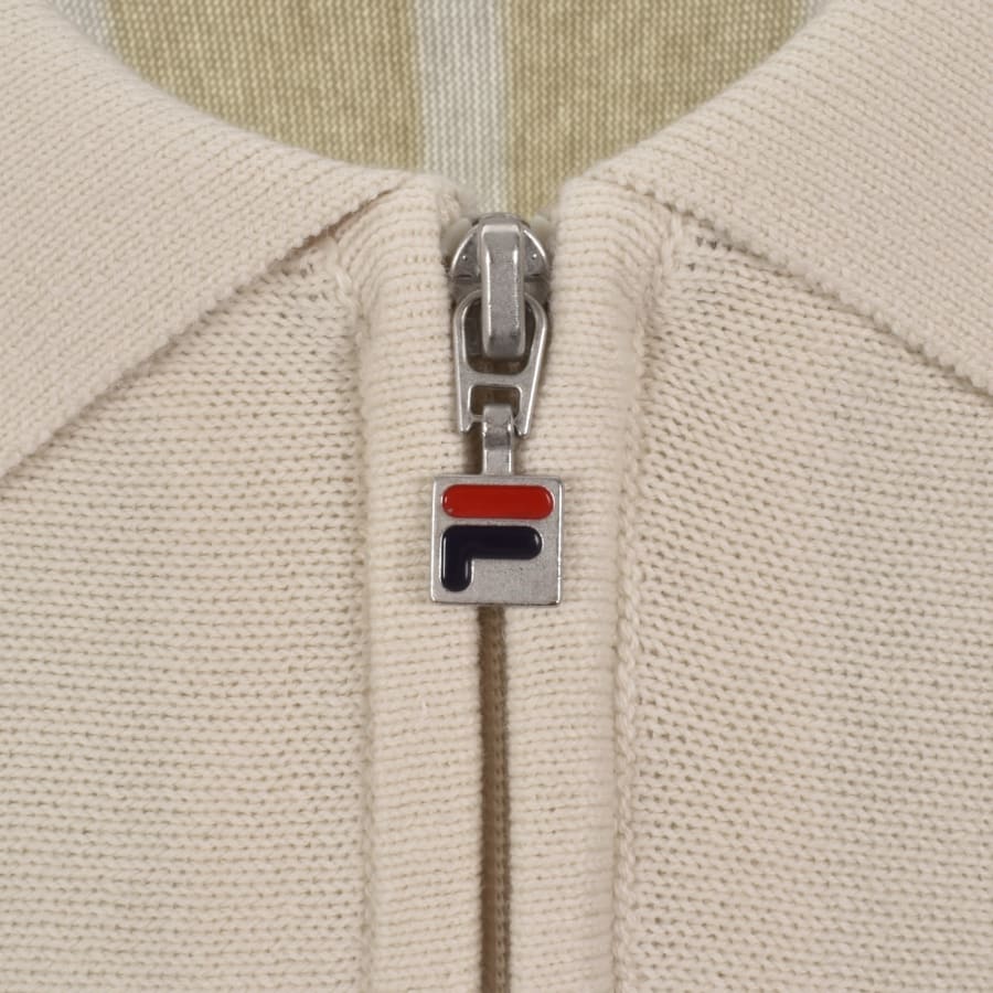 Image number 4 for Fila Giorgio Crochet Polo Shirt Cream