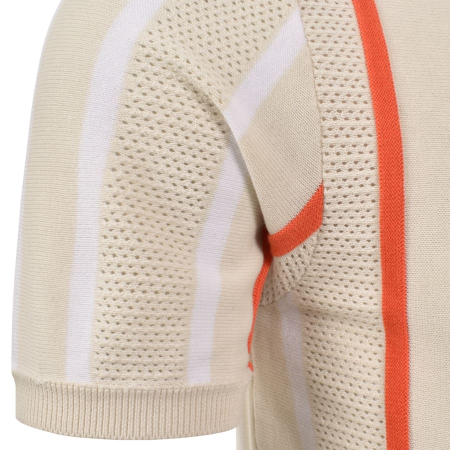 Image number 5 for Fila Giorgio Crochet Polo Shirt Cream