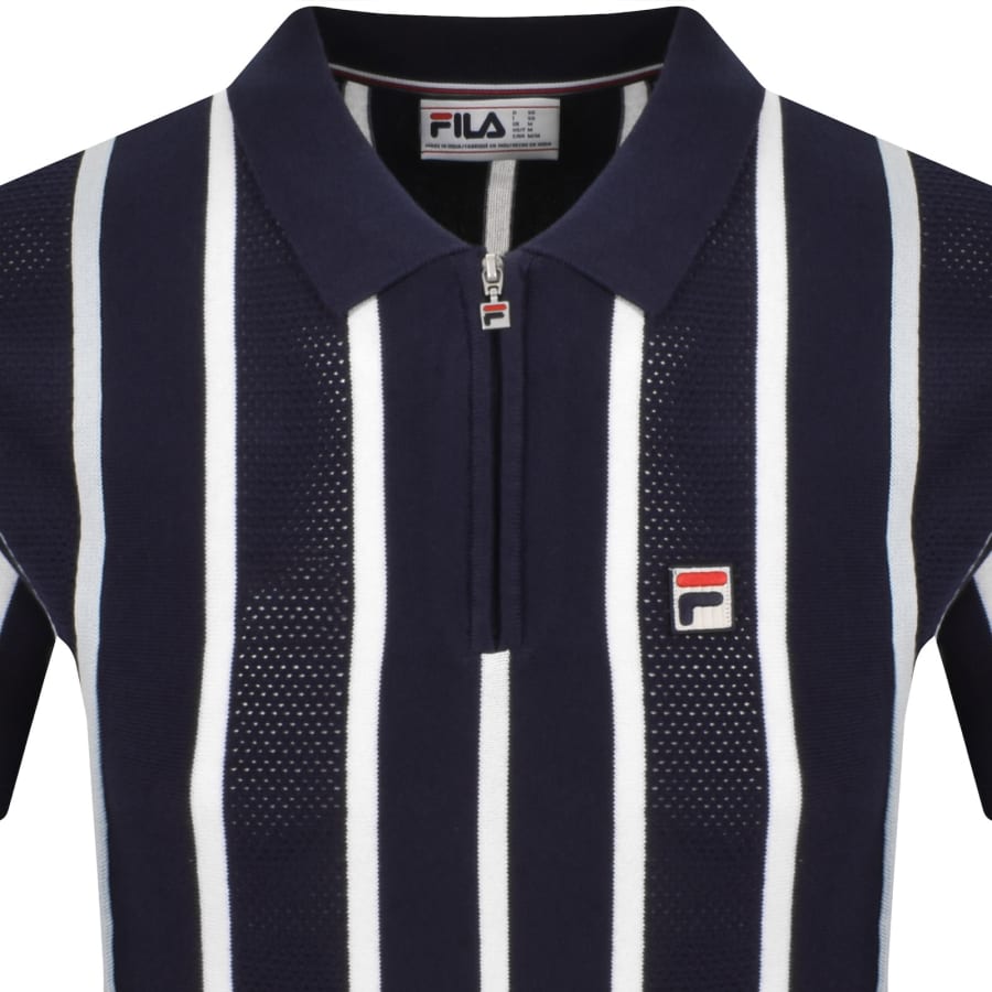 Image number 2 for Fila Giorgio Crochet Polo Shirt Fila Navy
