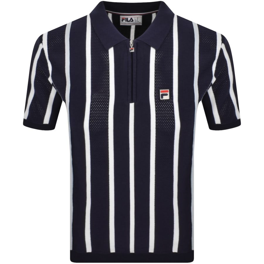 Image number 1 for Fila Giorgio Crochet Polo Shirt Fila Navy