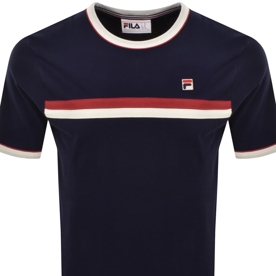 Image number 2 for Fila Rosario Terry Stripes T Shirt Fila Navy