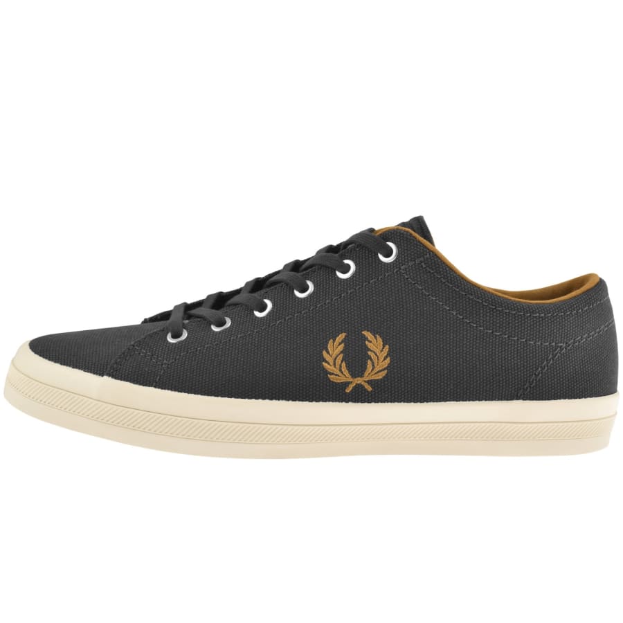 Image number 1 for Fred Perry Baseline Canvas Trainers Grey