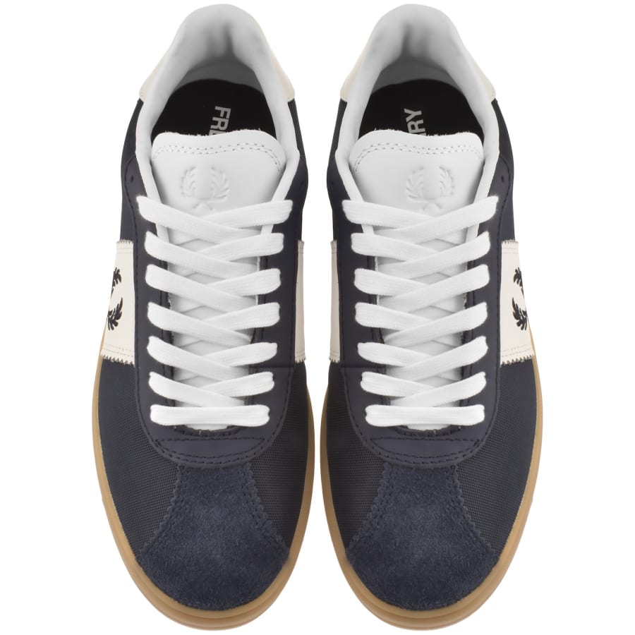 Image number 3 for Fred Perry Textured Poly Trainers Navy