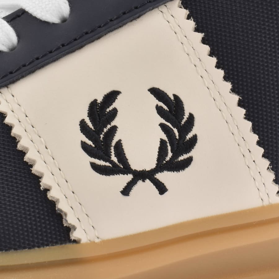 Image number 4 for Fred Perry Textured Poly Trainers Navy