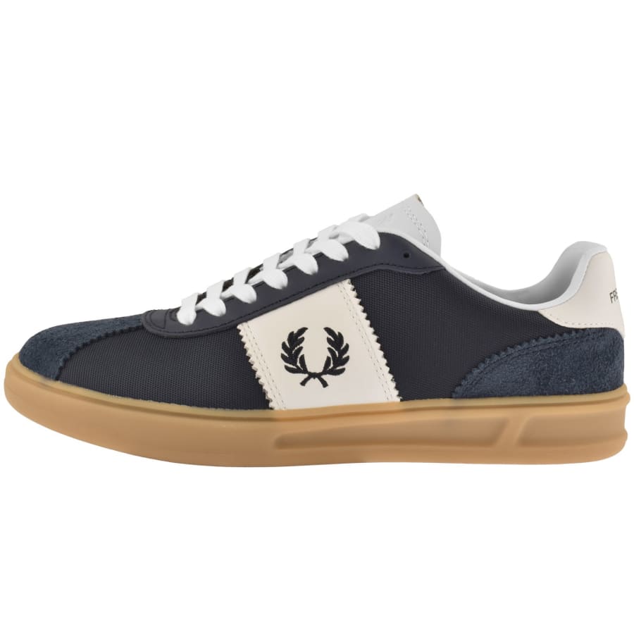 Image number 1 for Fred Perry Textured Poly Trainers Navy