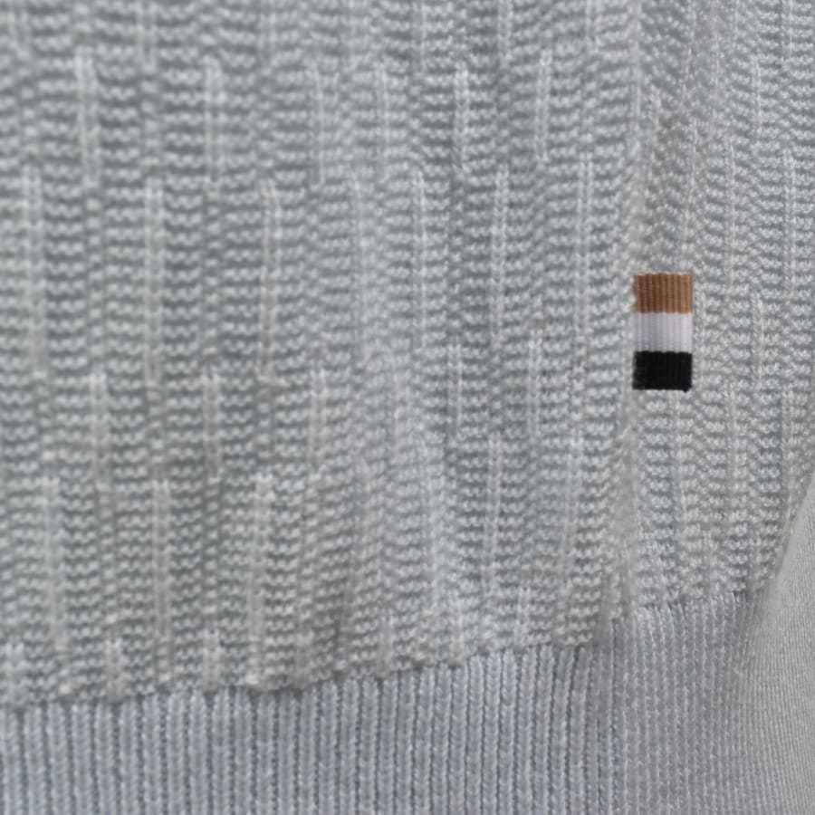 Image number 3 for BOSS Lurazio Knit Polo Light Blue