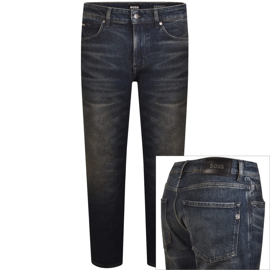 Image number 1 for BOSS Re Maine Regular Fit Jeans Navy Blue