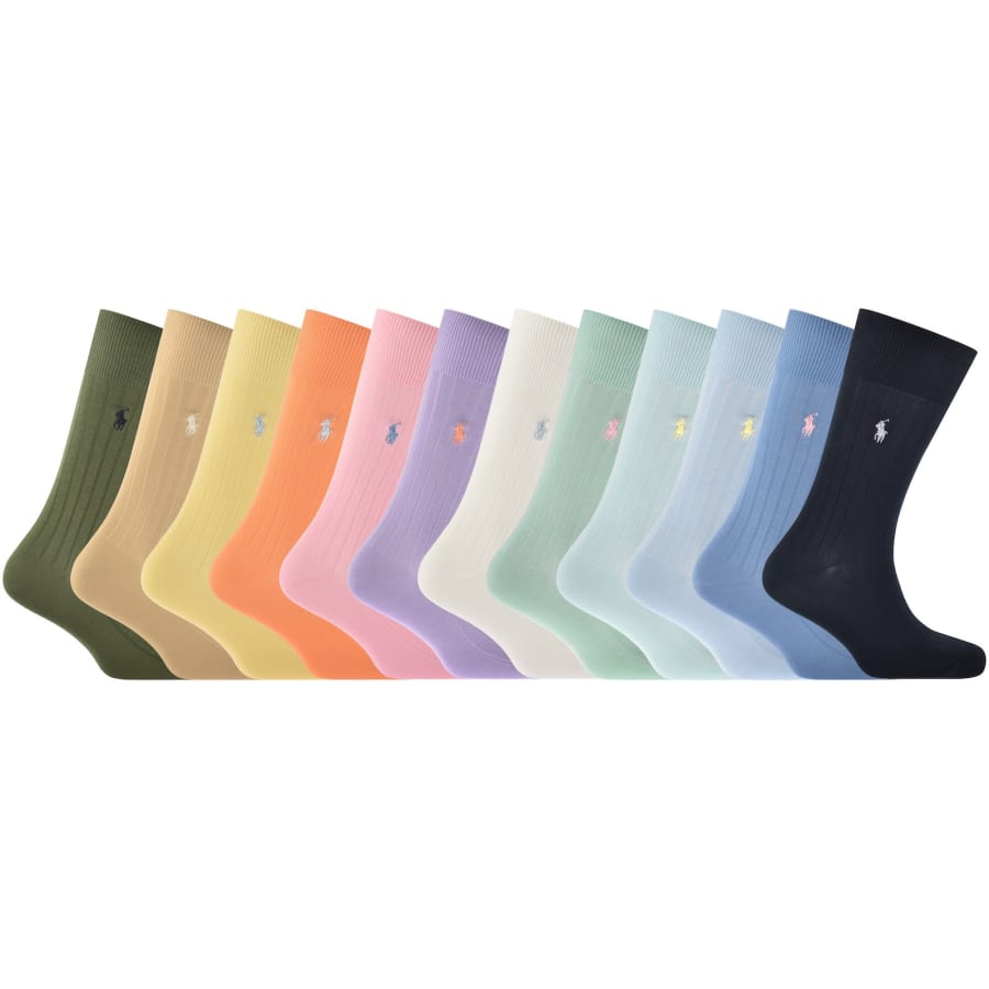 Image number 1 for Ralph Lauren 12 Pack Socks Multi