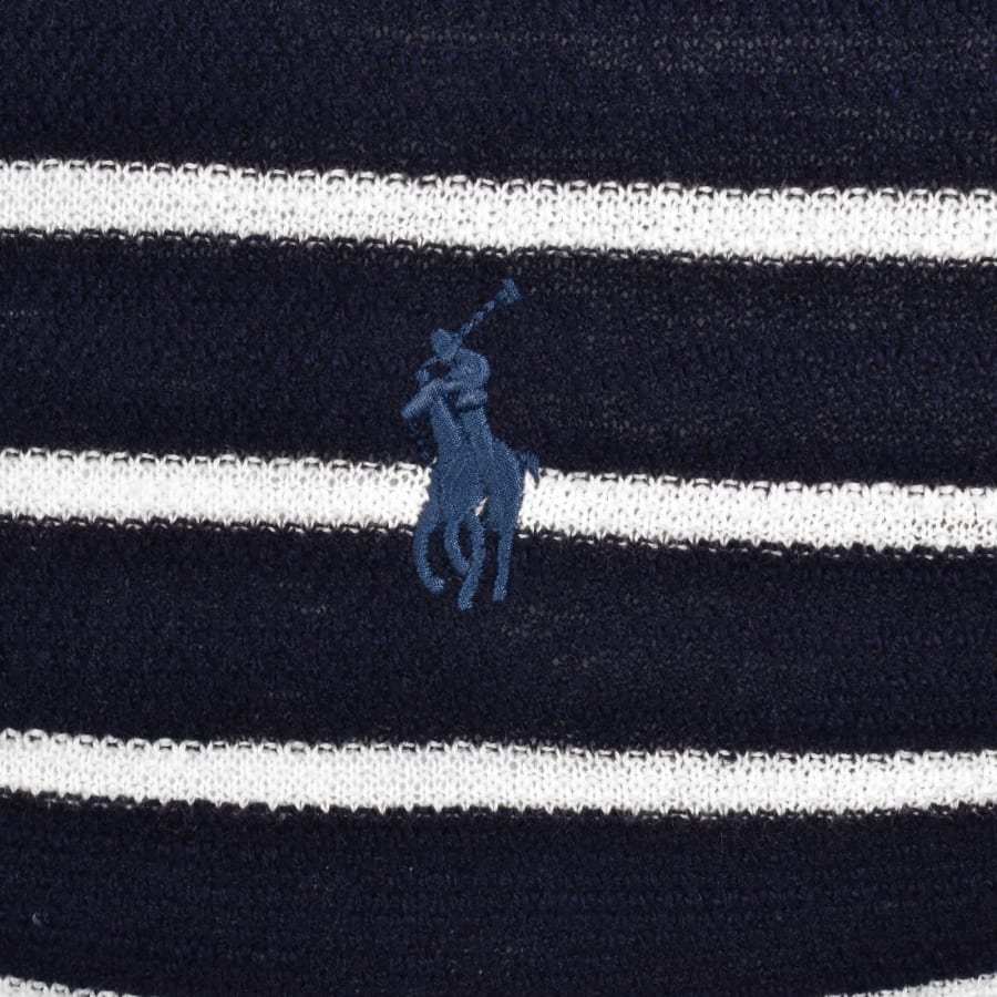 Image number 3 for Ralph Lauren Stripe Polo T Shirt Navy