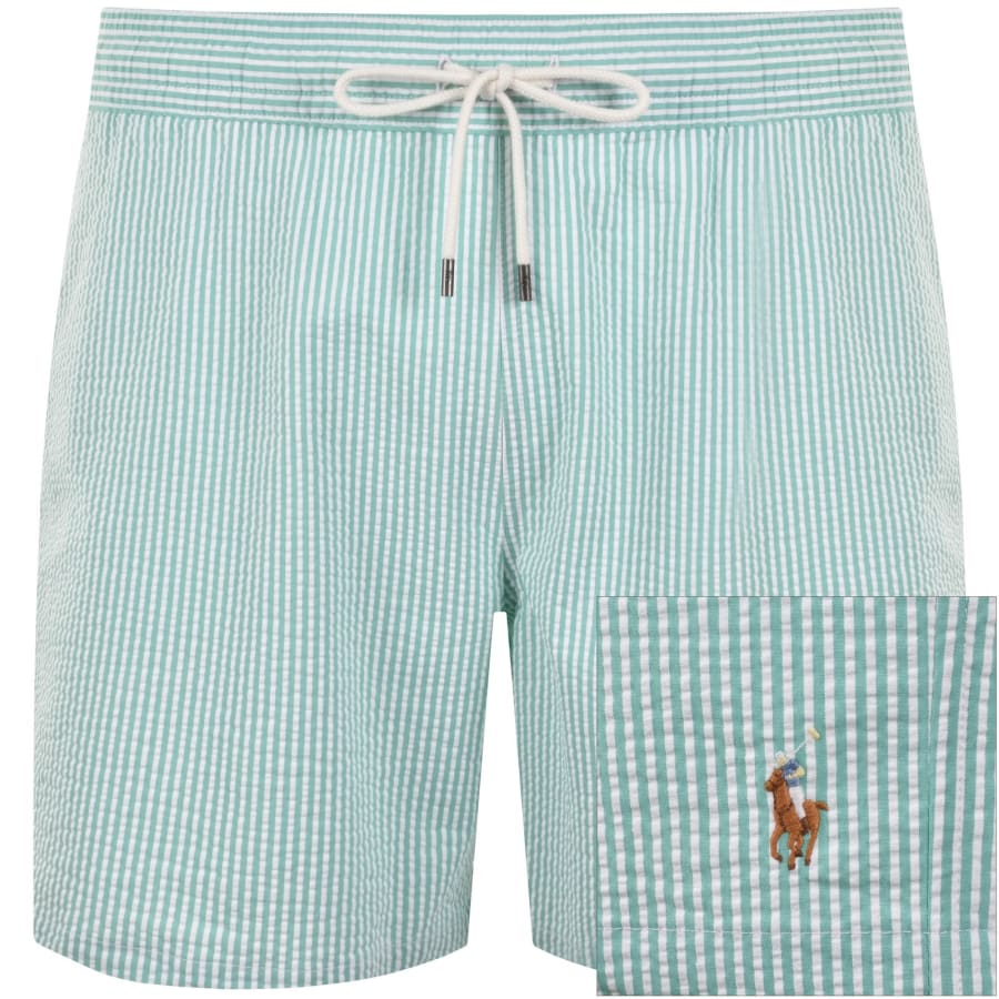Image number 1 for Ralph Lauren Traveller Striped Swim Shorts Green