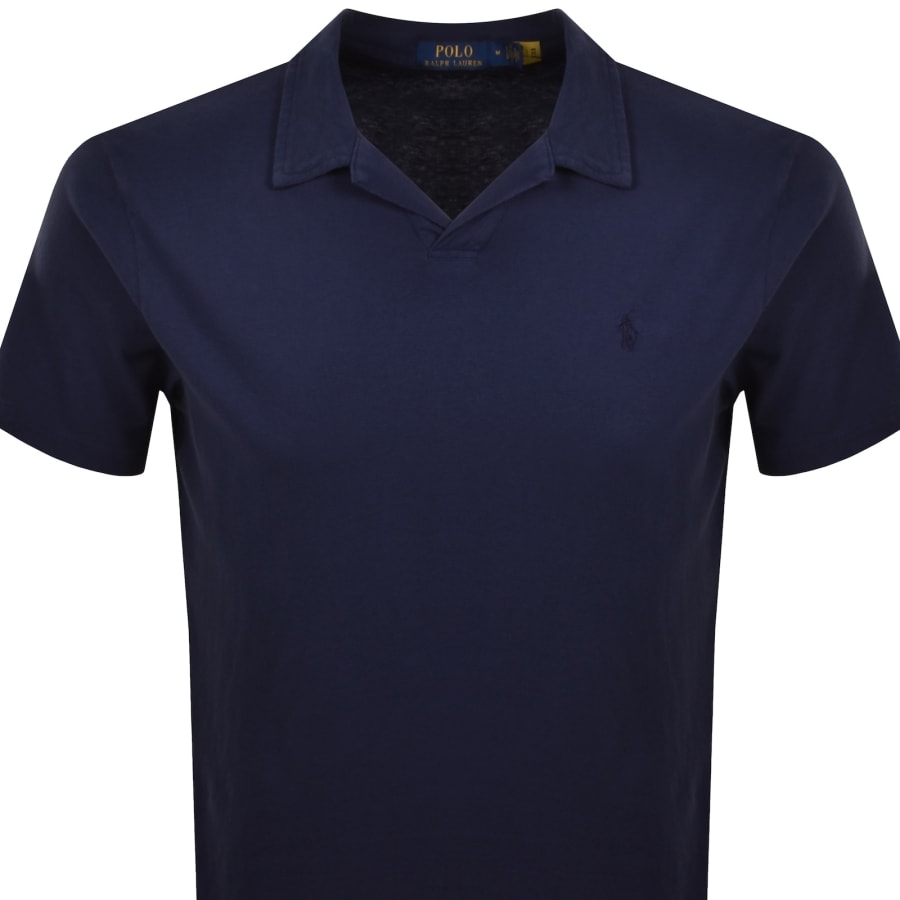 Image number 2 for Ralph Lauren Open Collar Polo T Shirt Navy