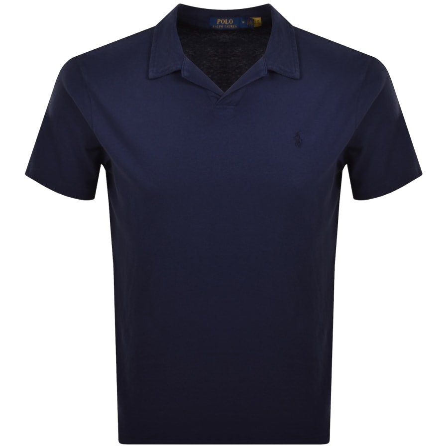 Image number 1 for Ralph Lauren Open Collar Polo T Shirt Navy