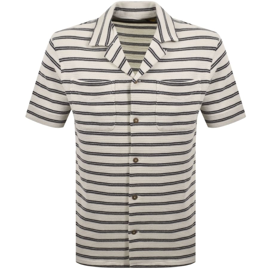 Image number 1 for Ralph Lauren Knit Striped Shirt Cream