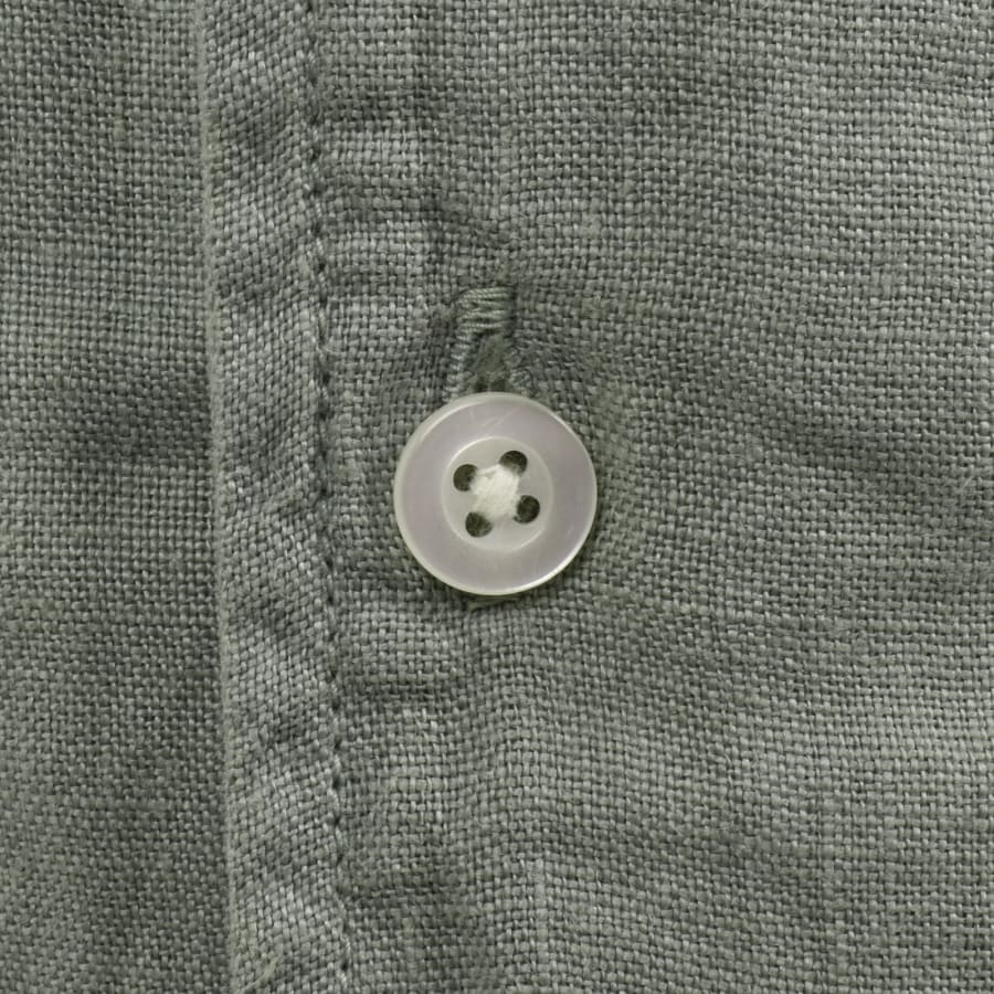 Image number 4 for Gant Linen Short Sleeved Camp Shirt Grey