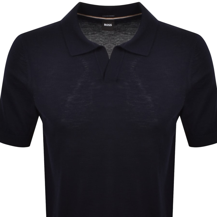 Image number 2 for BOSS Lantoni Knit Polo Navy