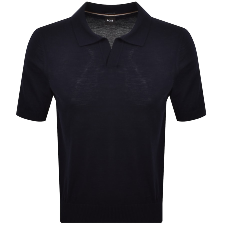 Image number 1 for BOSS Lantoni Knit Polo Navy