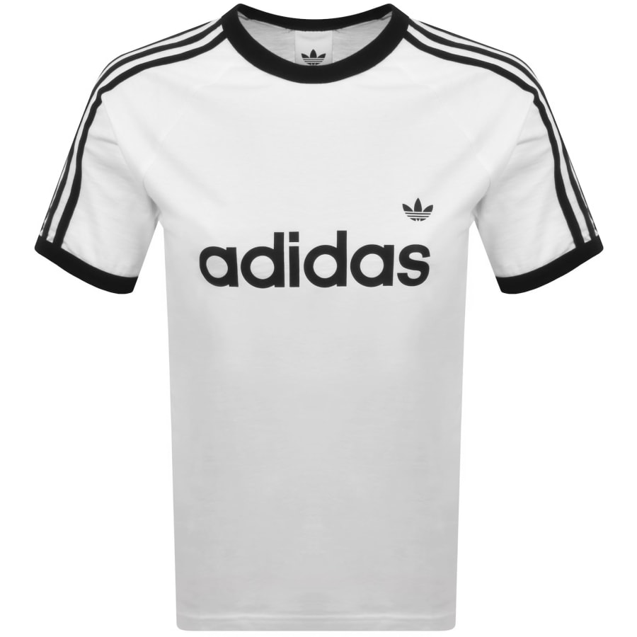 Image number 1 for adidas Originals 3 Stripes Ringer T Shirt White