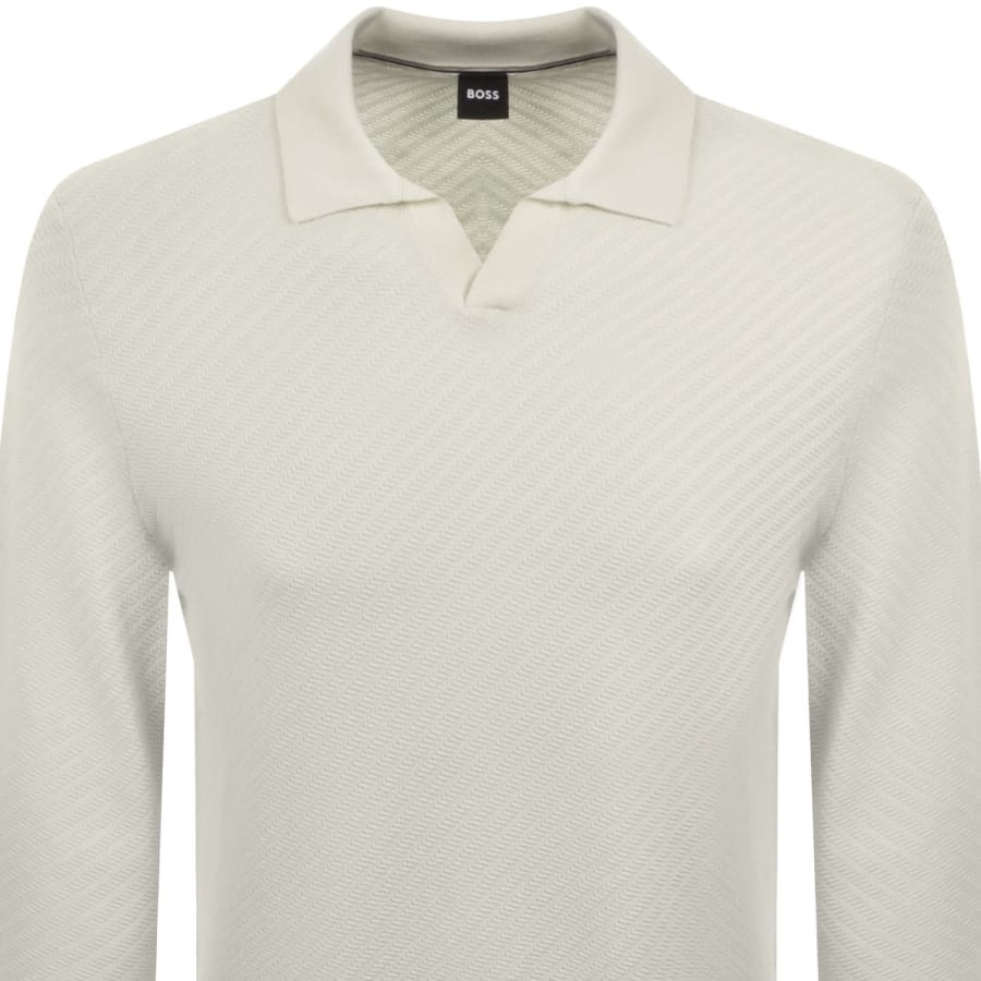 Image number 2 for BOSS Lomarino Knit Polo Off White